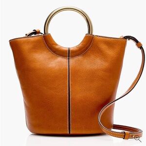 Gorgeous JCrew Cognac Italian Leather Crossbody Bracelet Purse.